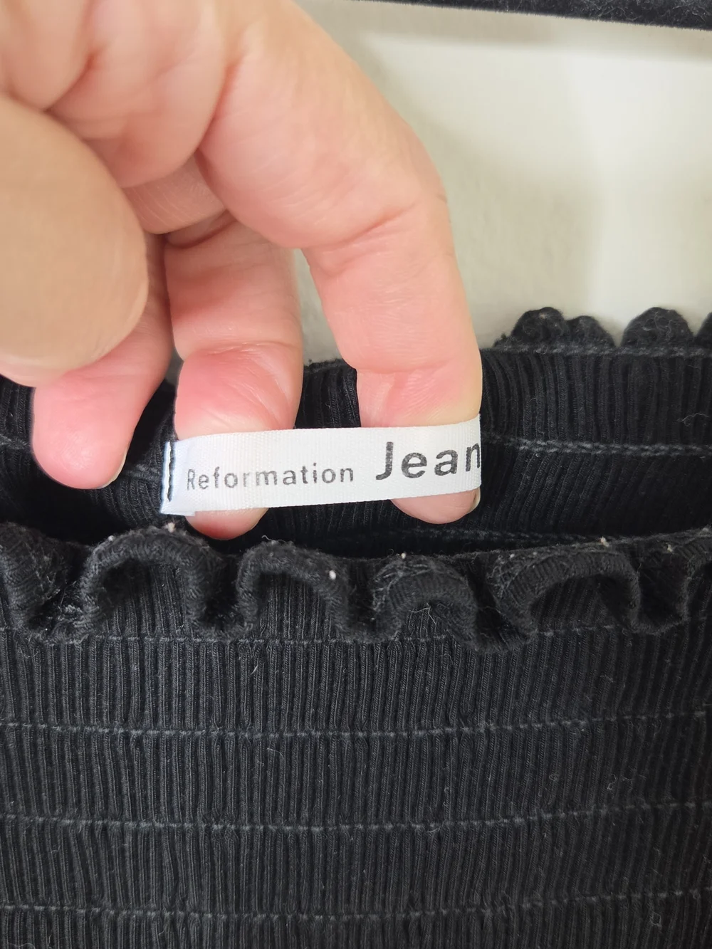Reformation Jeans Sable Smocked Crop Top
